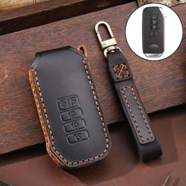 For Kia 5-button Hallmo Car Cowhide Leather Key Protective Cover Key Case, C202