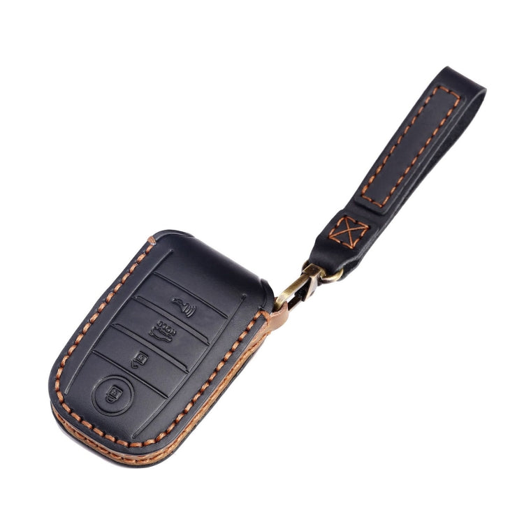 For Kia C133 4-button Hallmo Car Cowhide Leather Key Protective Cover Key Case, C133