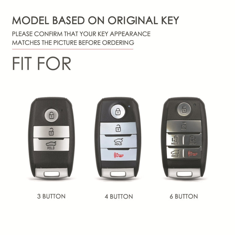 For Kia C133 4-button Hallmo Car Cowhide Leather Key Protective Cover Key Case, C133