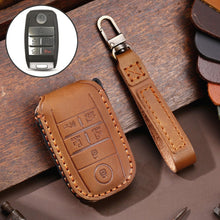 Load image into Gallery viewer, For Kia C134 6-button Hallmo Car Cowhide Leather Key Protective Cover Key Case, C134