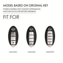 Load image into Gallery viewer, For Nissan 4-button Horn Hallmo Car Cowhide Leather Key Protective Cover Key Case, C066