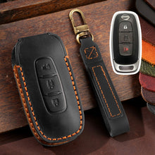 Load image into Gallery viewer, For Nissan Teana / Ariya 3-button Horn Hallmo Car Cowhide Leather Key Protective Cover Key Case, 3-button Horn