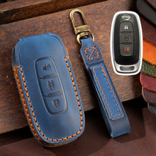 Load image into Gallery viewer, For Nissan Teana / Ariya 3-button Horn Hallmo Car Cowhide Leather Key Protective Cover Key Case, 3-button Horn