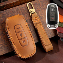 Load image into Gallery viewer, For Nissan Teana / Ariya 3-button Horn Hallmo Car Cowhide Leather Key Protective Cover Key Case, 3-button Horn