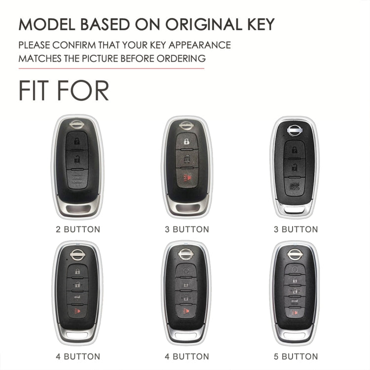 For Nissan Teana / Ariya 4-button Start Hallmo Car Cowhide Leather Key Protective Cover Key Case, 4-button Start