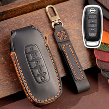 Load image into Gallery viewer, For Nissan Teana / Ariya 5-button Start Hallmo Car Cowhide Leather Key Protective Cover Key Case, 5-button Start
