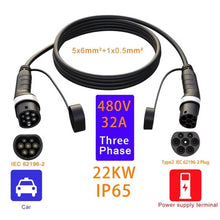 Load image into Gallery viewer, Feyree European Standard New Energy Electric Vehicle Charging Pile Double-ended Extension Cable, 480V 32A