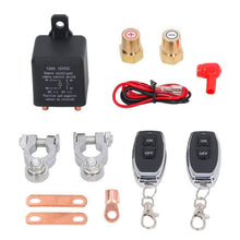 Load image into Gallery viewer, ZL180 12V 120A Car Relay Remote Rireless Battery Isolator with Battery Clip x 2 &amp; Remote Control x 2, 12V 120A   with Battery Clip x 2 &amp; Remote Control x 2