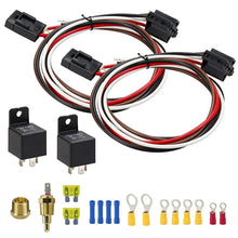 Load image into Gallery viewer, Car 12V 40A 175-185 Degree Thermostat Dual Electric Cooling Fan Wiring Relay Sensor Kit, Electric Cooling Fan Wiring Relay
