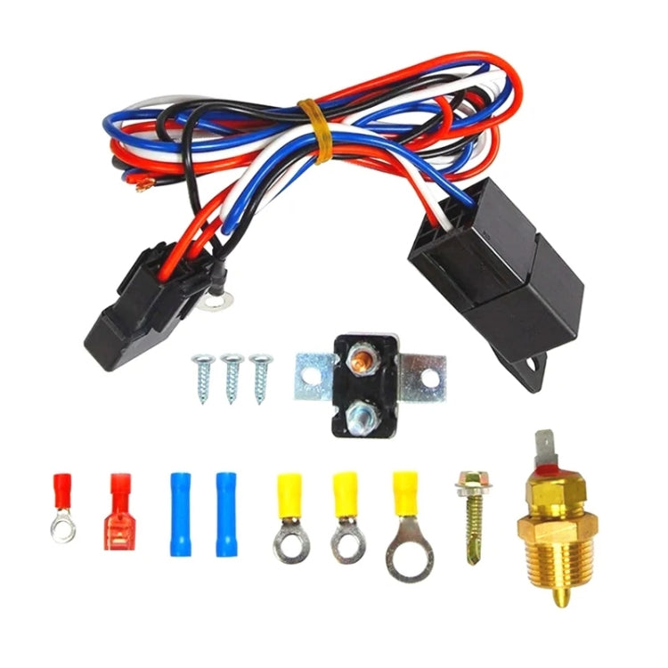Car 12V 40A 175-185 Degree Electric Cooling Fan Thermostat Temperature Sensor Switch Set, 12V 40A