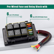 Load image into Gallery viewer, 24V 5 Pin Car 6 Slots Waterproof Relay Fuse Box with Cable, 24V 5 Pin