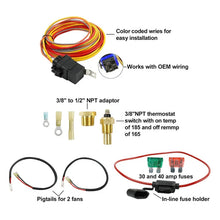 Load image into Gallery viewer, Car 12V 40A 165-185 Degree Electric Cooling Fan Thermostat Temperature Sensor Switch Set, 12V 40A 165-185 Degree