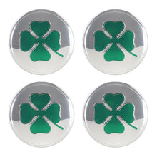 Load image into Gallery viewer, 4 in 1 Car Four Leaf Clover Pattern Wheel Hub Decorative Sticker Silver, Diameter: 5.8cm, Four Leaf Clover Pattern Silver