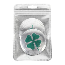 Load image into Gallery viewer, 4 in 1 Car Four Leaf Clover Pattern Wheel Hub Decorative Sticker Silver, Diameter: 5.8cm, Four Leaf Clover Pattern Silver