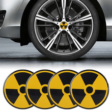 Load image into Gallery viewer, 4 in 1 Car Wheel Hub Decorative Sticker, Diameter: 5.8cm, Black + Yellow