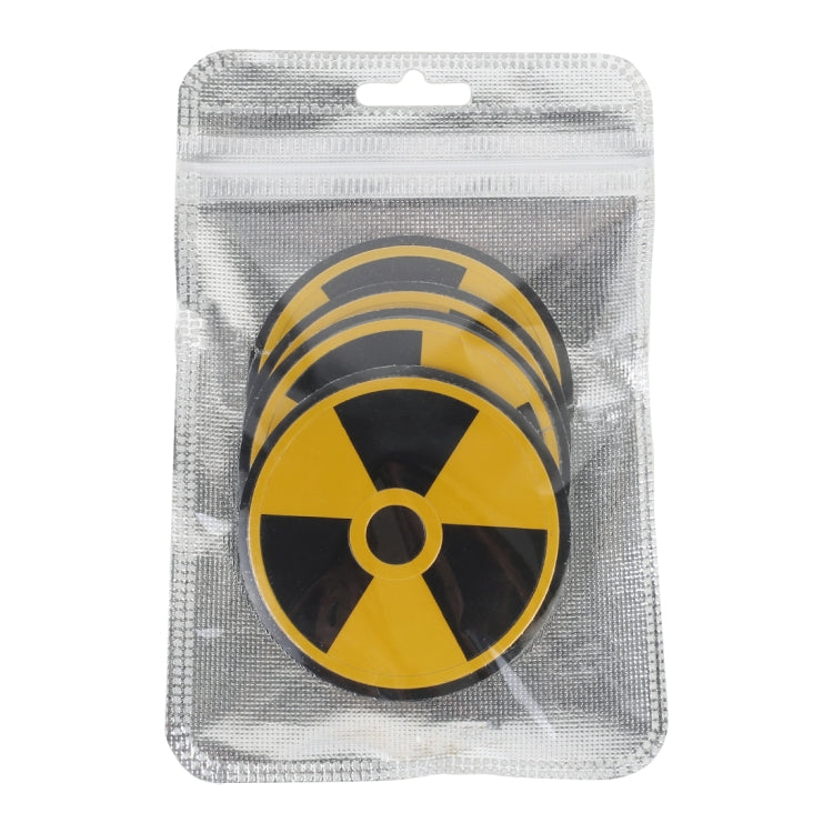 4 in 1 Car Wheel Hub Decorative Sticker, Diameter: 5.8cm, Black + Yellow