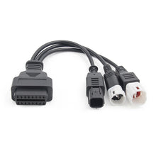 Load image into Gallery viewer, Motorcycle OBD II 3 Pin + 4 Pin + 6 Pin to 16 Pin Adapter Cable for Honda / Yamaha, For Honda / Yamaha (Black)