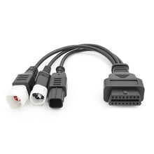 Load image into Gallery viewer, Motorcycle OBD II 3 Pin + 4 Pin + 6 Pin to 16 Pin Adapter Cable for Honda / Yamaha, For Honda / Yamaha (Black)