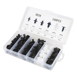 100 in 1 Universal Car Plastic Fasteners Rivet Clips Set, 100 PCS