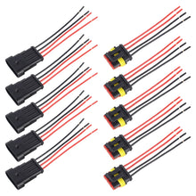Load image into Gallery viewer, 10pcs 3P Car Waterproof Plug Car Connector Plug-In, Length：10cm, 4P