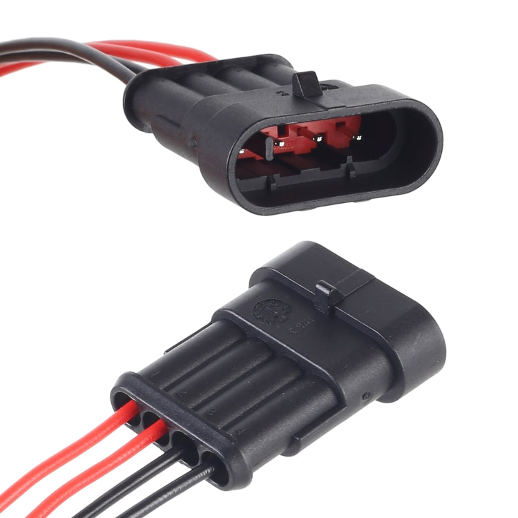 10pcs 3P Car Waterproof Plug Car Connector Plug-In, Length：10cm, 4P