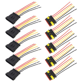 10pcs 5P Car Waterproof Plug Car Connector Plug-In, Length：10cm, 6P