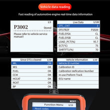 Load image into Gallery viewer, M301 9-18V OBD2 Car Code Reader Scanner Fault Detector