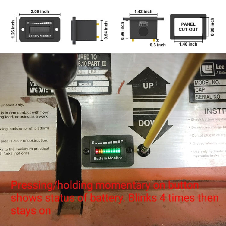 BM210 Electric Vehicles / Golf Carts LED Battery Indicator Adjustable Voltage 12V-72V, BM210