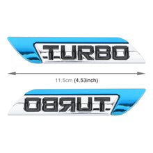 Load image into Gallery viewer, 1 Pair Car Turbo Personalized Aluminum Alloy Decorative Stickers, Size: 11.5 x 2.5 x 0.5cm, Turbo
