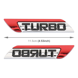 1 Pair Car Turbo Personalized Aluminum Alloy Decorative Stickers, Size: 11.5 x 2.5 x 0.5cm, Turbo