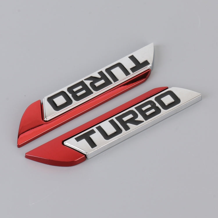 1 Pair Car Turbo Personalized Aluminum Alloy Decorative Stickers, Size: 11.5 x 2.5 x 0.5cm, Turbo