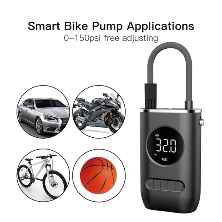 Car Portable Mini Wireless Digital Display Tire Inflator Pump, Digital Display