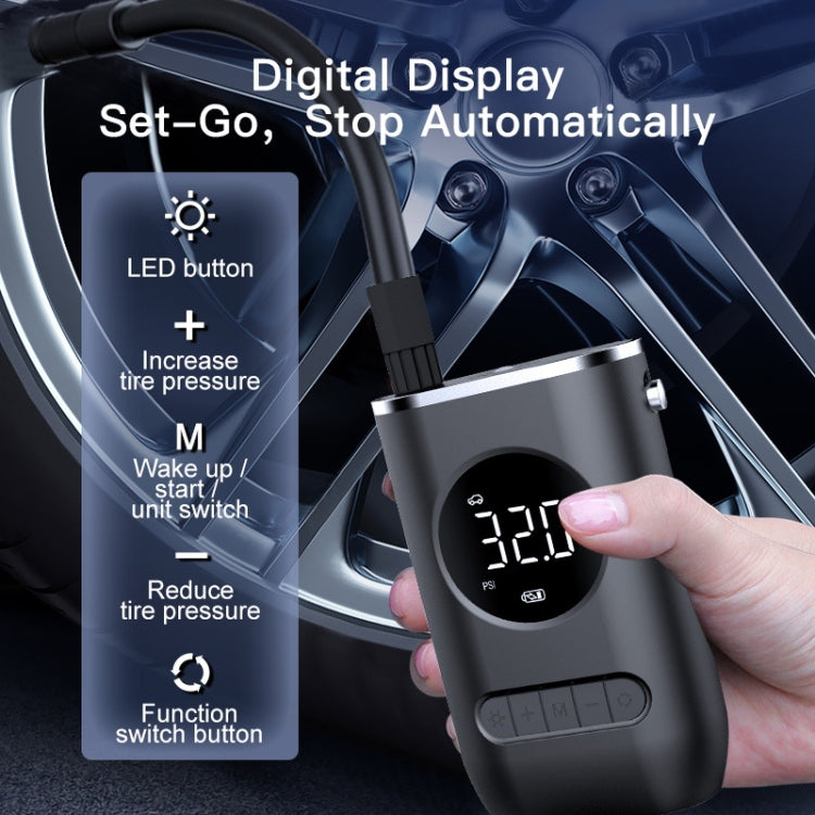 Car Portable Mini Wireless Digital Display Tire Inflator Pump, Digital Display
