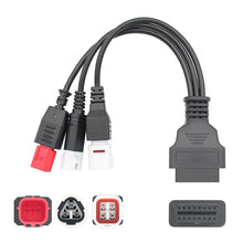 Load image into Gallery viewer, For Honda / Yamaha 3 in 1 OBDII Female to 3 Pin+4 Pin+6 Pin Motorcycle Connector Cable, For Honda / Yamaha (Red)