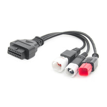 Load image into Gallery viewer, For Honda / Yamaha 3 in 1 OBDII Female to 3 Pin+4 Pin+6 Pin Motorcycle Connector Cable, For Honda / Yamaha (Red)