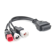 Load image into Gallery viewer, For Honda / Yamaha 3 in 1 OBDII Female to 3 Pin+4 Pin+6 Pin Motorcycle Connector Cable, For Honda / Yamaha (Red)