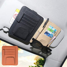 Load image into Gallery viewer, Multifunctional Car Litchi Pattern Glasses Holder Sun Visor Bill Holder, Glasses Holder