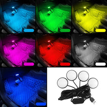 Load image into Gallery viewer, Car 4 in 1 USB RGB Foot Colorful LED Atmosphere Light, Colorful