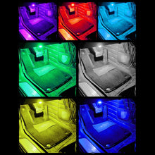 Load image into Gallery viewer, Car 4 in 1 USB RGB Foot Colorful LED Atmosphere Light, Colorful