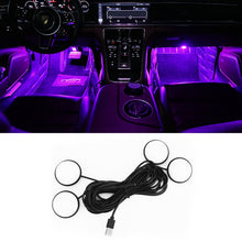 Load image into Gallery viewer, Car 4 in 1 USB RGB Foot LED Atmosphere Light, Pink Light, White Light, Ice Blue Light