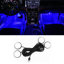 Load image into Gallery viewer, Car 4 in 1 USB RGB Foot LED Atmosphere Light, Pink Light, White Light, Ice Blue Light