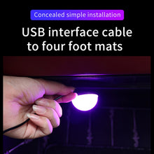 Load image into Gallery viewer, Car 4 in 1 USB RGB Foot LED Atmosphere Light, Pink Light, White Light, Ice Blue Light