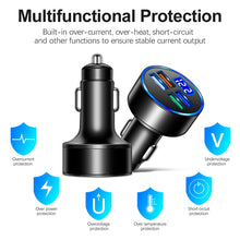 Load image into Gallery viewer, 3.1A 4 in 1 Digital Display Car Charger with Voltmeter, SKU-03-4