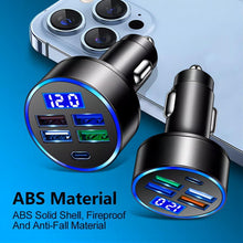Load image into Gallery viewer, 3.1A 5 in 1 Digital Display Car Charger with Voltmeter, SKU-04-4