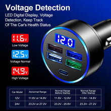 Load image into Gallery viewer, 3.1A 5 in 1 Digital Display Car Charger with Voltmeter, SKU-04-4