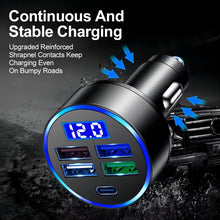 Load image into Gallery viewer, 3.1A 5 in 1 Digital Display Car Charger with Voltmeter, SKU-04-4
