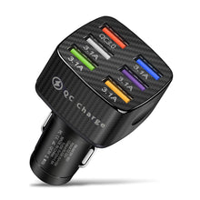Load image into Gallery viewer, BK-360 6 in 1 QC3.0+3.1A USB luminescent Car Charger, BK-360