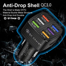 Load image into Gallery viewer, BK-360 6 in 1 QC3.0+3.1A USB luminescent Car Charger, BK-360