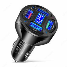 Load image into Gallery viewer, 66W 4 in 1 Digital Display Fast Charging Car Charger with Voltmeter, 66W