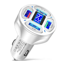 Load image into Gallery viewer, 66W 4 in 1 Digital Display Fast Charging Car Charger with Voltmeter, 66W